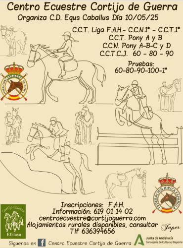 🗓️10 De mayo CONCURSO NACIONAL PONIS CNCP1. C.D. Equs Caballus, instalaciones Cortijo Guerra, EFRIASA, Puerto Real (Cádiz).