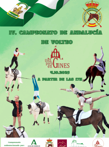 🗓️4 De octubre CAMPEONATO DE ANDALUCÍA DE VOLTEO 2025. Federación Andaluza de Hípica, Tono Servicios Integrales, Una Pará de Gines, Gines (Sevilla).