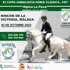 🗓️26 De octubre CDT XI COPA DE ANDALUCÍA DOMA CLÁSICA, PARALÍMPICA, PONIS Y AMAZONAS. C.H.D. Al-Andalus, instalaciones Hípica La Paca, Benagalbón (Málaga).