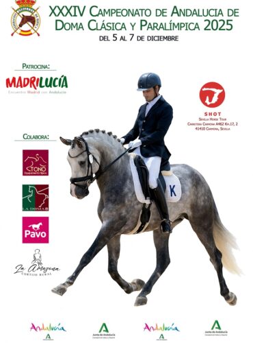 🗓️Del 5 al 7 de diciembre XXXIV CAMPEONATO DE ANDALUCÍA DOMA CLÁSICA Y PARALÍMPICA. Federación Andaluza de Hípica, instalaciones Shot-Sevilla Horse Tour, Carmona (Sevilla).