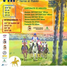 🗓️30 De mayo VIII RAID DE LA CIRCUNNAVEGACIÓN 1ª VUELTA AL MUNDO – CEI 120 2*, CEIYJ 2*, CEI 1* Y CEIYJ 1* – CEN* Y CENYJ 1* – CTO. AND. RAID P 40, P 60, JÓVENES JINETES, ABSOLUTO, VETERANOS Y JÓVENES CABALLOS – CEA I20, CEA P40, CEA P60, CEA 0* Y CEA1*.