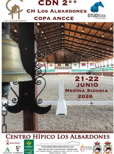 🗓️Del 20 al 21 de junio CDN2* C.H. LOS ALBARDONES COPA ANCCE. C.D. Hípico Los Albardones, Medina Sidonia (Cádiz).
