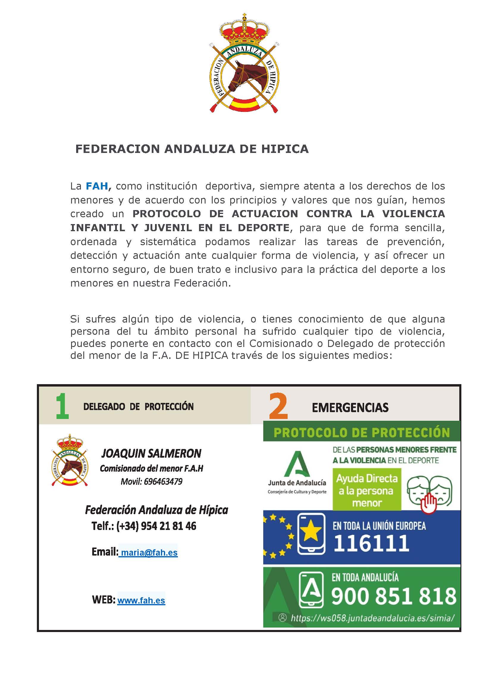 PROGRAMA PROTECCION DE LOS MENORES FRENTE A LA VIOLENCIA EN LAS ACTIVIDADES DEPORTIVAS