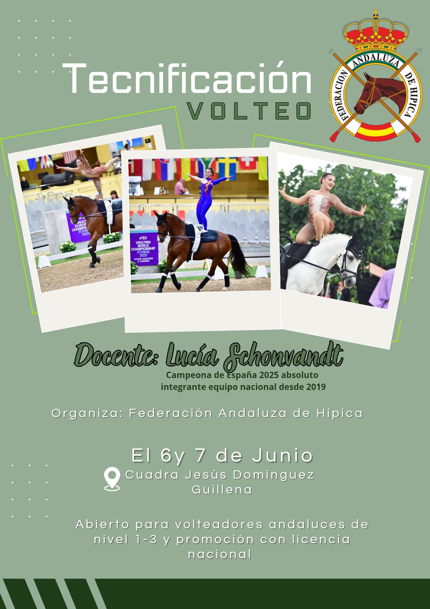 TECNIFICACIÓN VOLTEO – 6 Y 7 DE JUNIO. Cuadra Jesús Domínguez, Guillena (Sevilla).