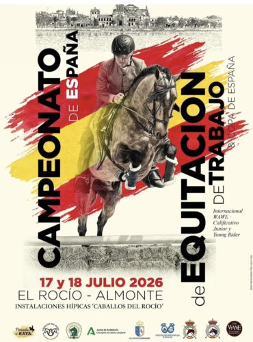 🗓️Del 17 al 19 de julio CAMPEONATO DE ESPAÑA DE EQUITACIÓN DE TRABAJO. C.H. de Pilas, El Rocío (Huelva).