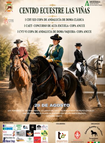 🗓️29 de agosto Concurso Doma Vaquera CVT-COPA ANCCE – Centro Ecuestre «Las Viñas», Torredonjimeno, Jaen