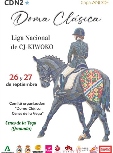 🗓️Del 26 al 27 de septiembre CDN 2* CENESA DE LA VEGA – COPA ANCCE «LIGA NACIONAL DE CJ KIWOKO». Doma Clásica – Cenes de la Vega, instalaciones C.H. Cenes de la Vega, Cenes de la Vega (Granada).