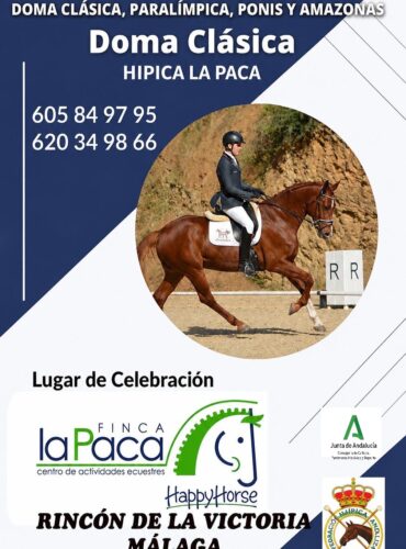 🗓️26 De septiembre CDT XII COPA DE ANDALUCÍA DOMA CLÁSICA, PARALÍMPICA, PONIS Y AMAZONAS. C.D. Hípica La Paca, Benagalbón (Málaga).
