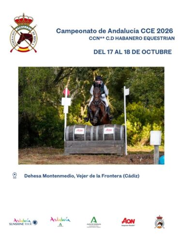 🗓️Del 17 al 18 de octubre CCN2*-CCN*-CCN90-CCN80-CCN60, C.D. Habanero Ecuestrian, instalaciones Dehesa Montenmedio, Vejer de la Fra. (Cádiz).