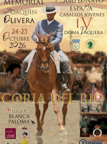 🗓️Del 23 al 25 CAMPEONATO DE ESPAÑA CABALLOS JÓVENES DOMA VAQUERA. C.H. de Pilas, Coria del Río (Sevilla).