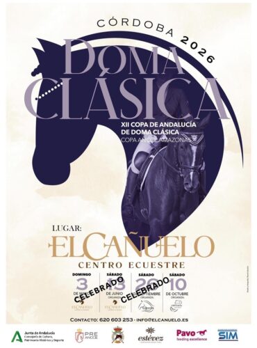 🗓️10 De octubre CDT XII COPA DE ANDALUCÍA DOMA CLÁSICA, PARALÍMPICA PONIS Y AMAZONAS. C.D. Hípica de Mellaria, Córdoba.